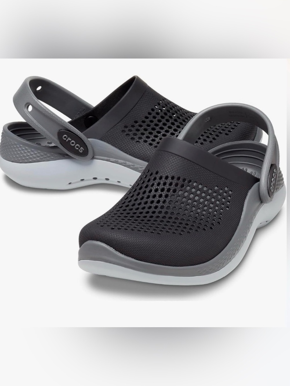 Crocs LiteRide Clog Black Gray | Little Boy Toddler
